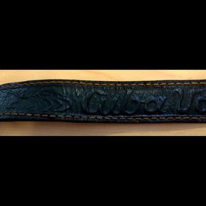Hand carved leather belt